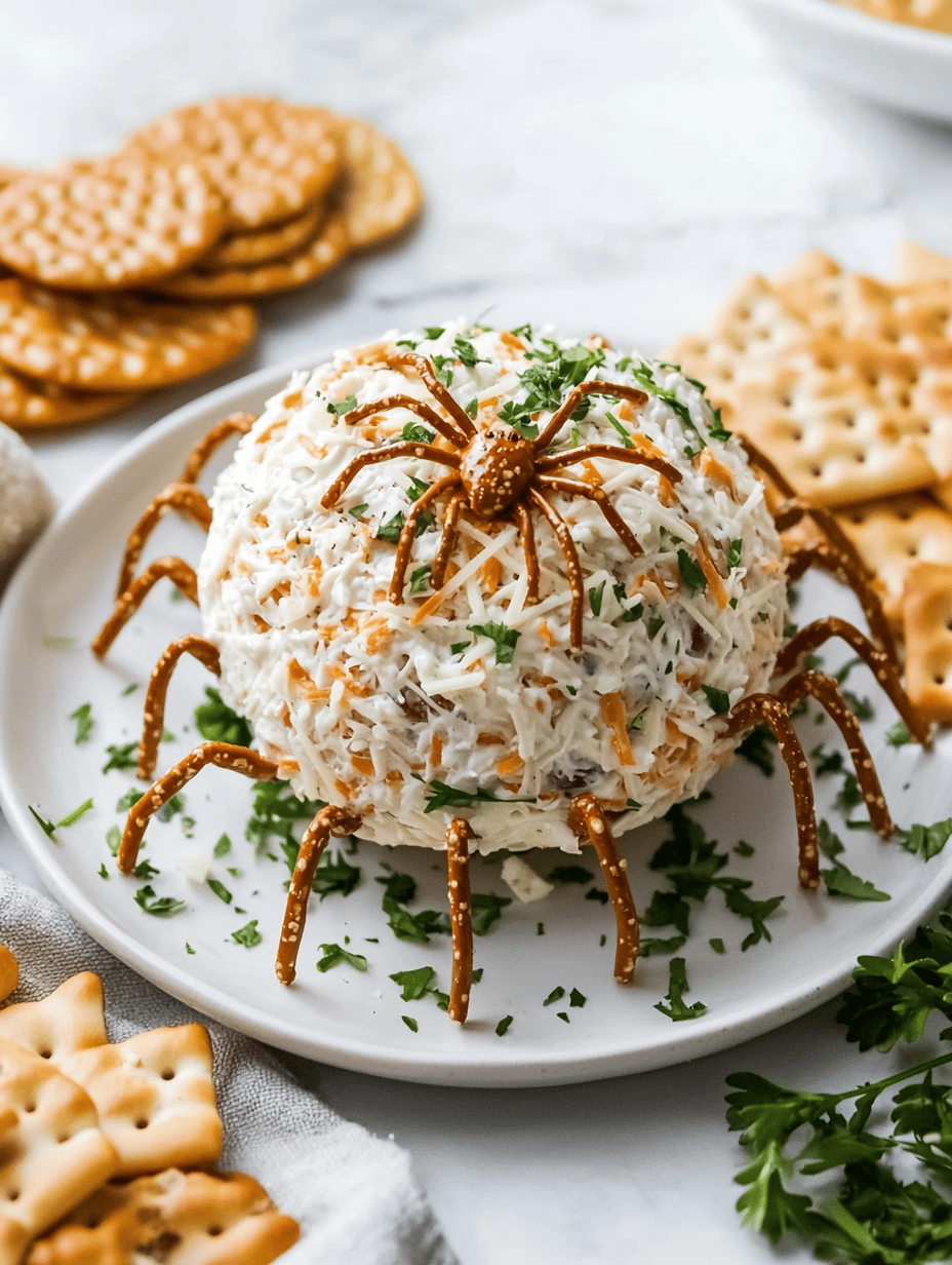 Spooky Charm: The Halloween Spider Cheese Ball